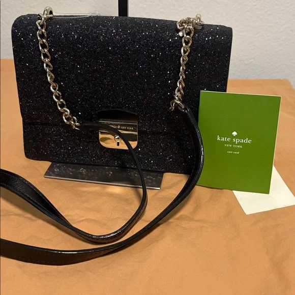 NWT Kate Spade New York Black Glitter Bag - Picture 10 of 10